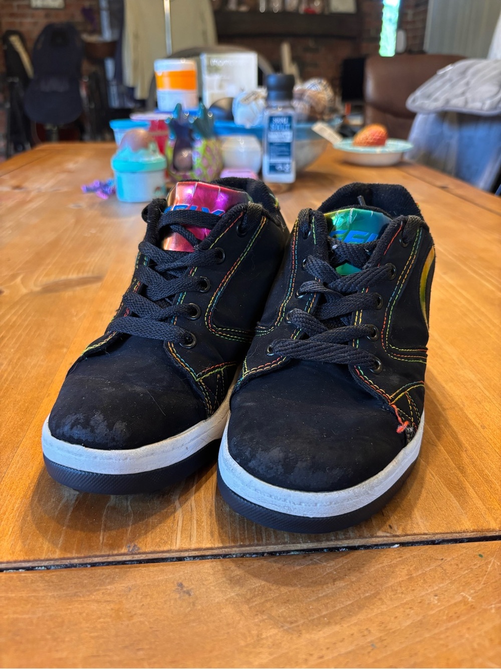 Heelys kids Propel 2.0 roller skate sneakers rainbow foil lettering black 4